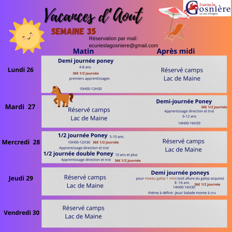 semaine 35 stage été 2024